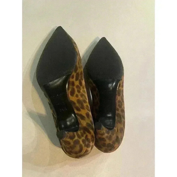 YSL Yves Saint Laurent Leopard Kitten Heels Pumps 36.5 6.5 Charlotte Black Tan - Picture 9 of 13
